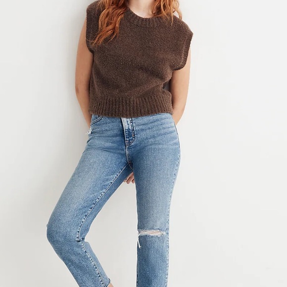 Madewell Boucle Sweater Vest - M (color: heather brownstone) - Picture 3 of 8